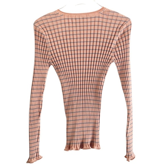 Sundance Top Living Legend Henley Ribbed Striped Petite Medium - Picture 7 of 12